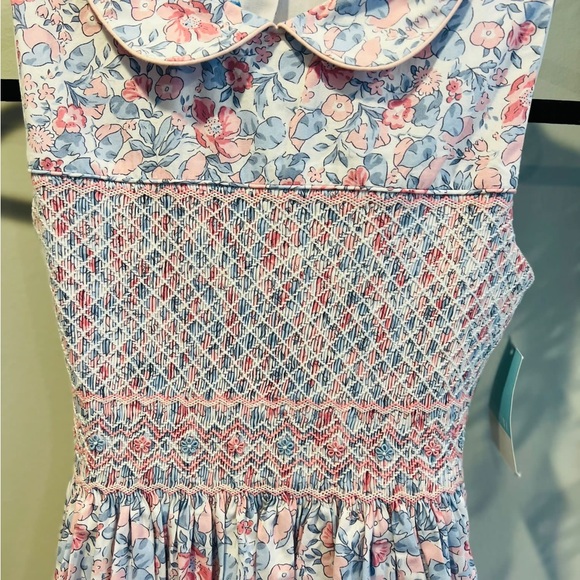 Anavini Hand smocked Cotton Floral Dress - Picture 2 of 5